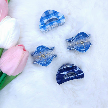 Denim Crescent Hair Claw