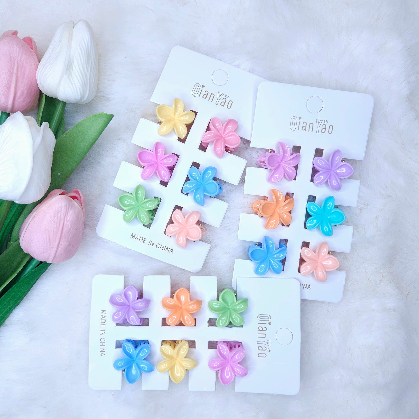 Tiny Bloom Hair Claws Card (1 pack)