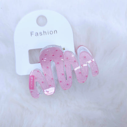 Glitter Polka Wave Hair Claw