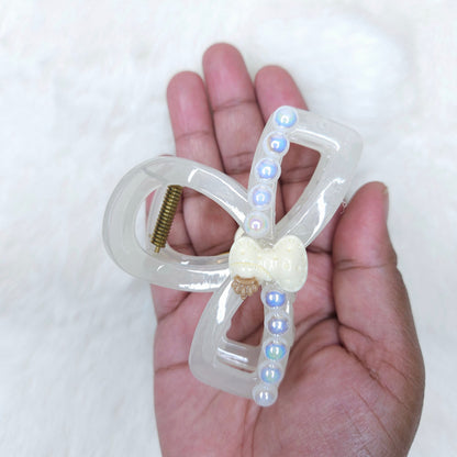 Bow & Pearls Infinity Hair Claw