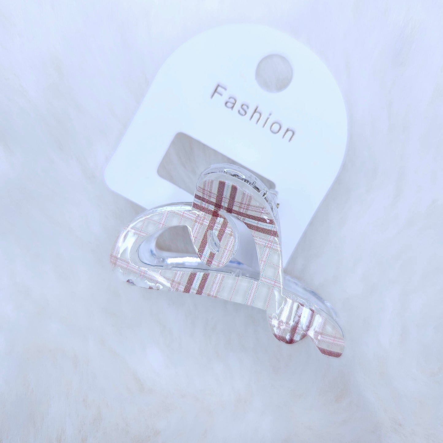 Check Charm Heart Hair Claw