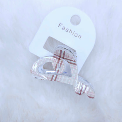 Check Charm Heart Hair Claw