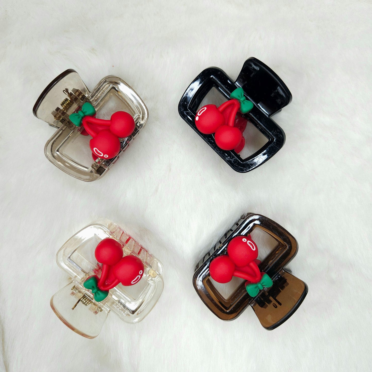 Cherry Charm Rectangular Hair Claw