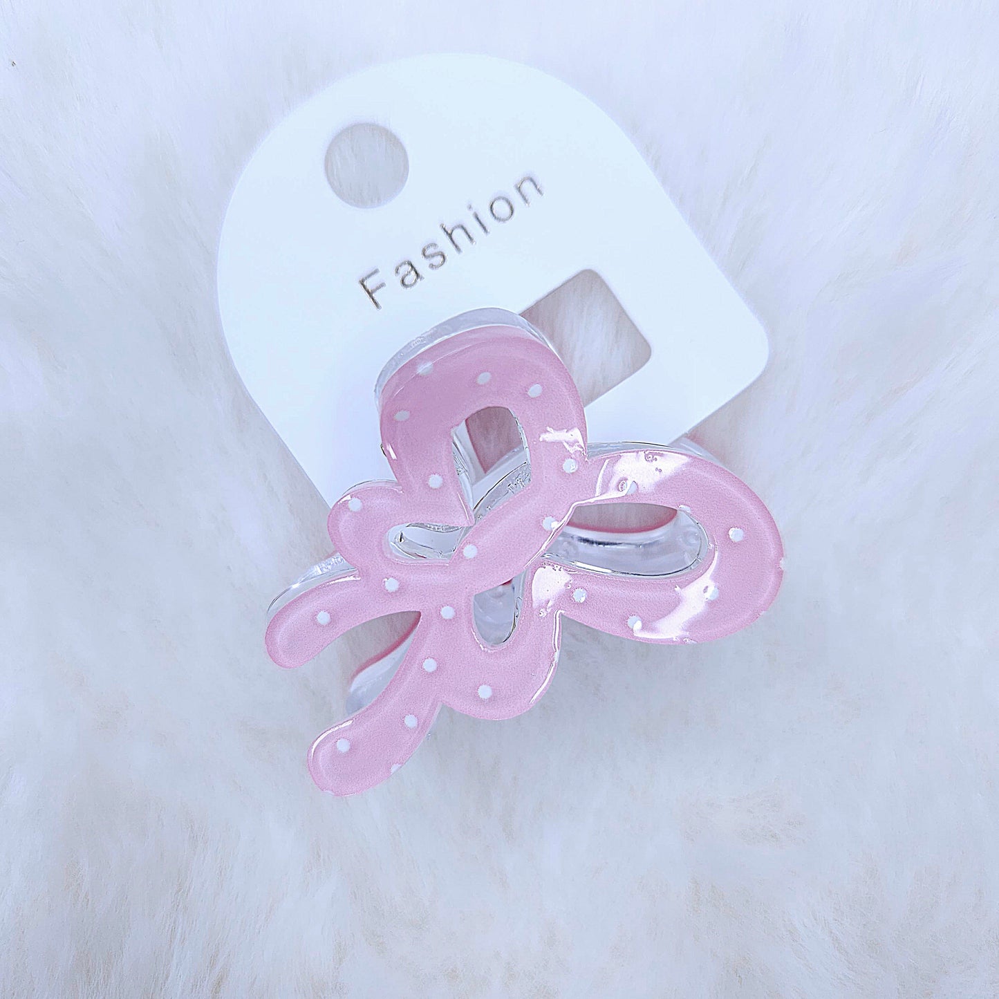 Glitter Polka Butterfly Hair Claw