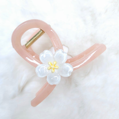 Flower Charm Loop Hair Claw