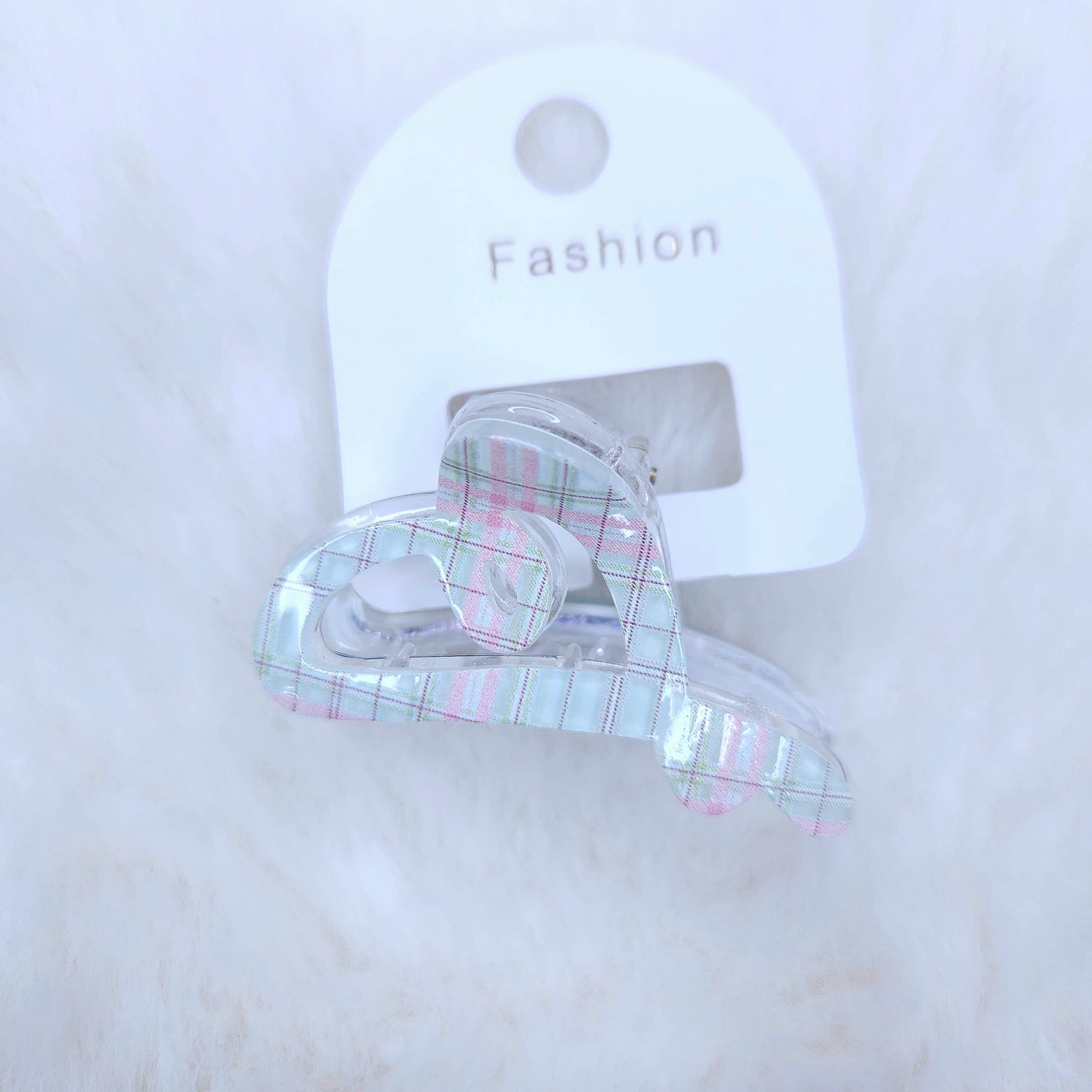 Check Charm Heart Hair Claw