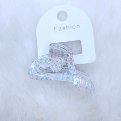 Check Charm Heart Hair Claw