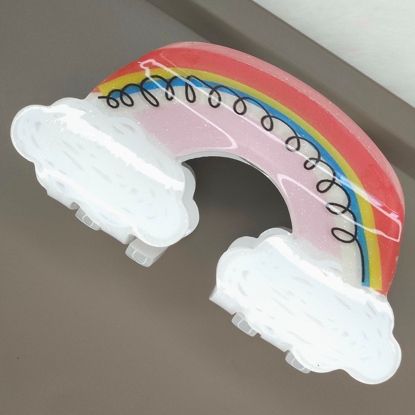 Pastel Glossy Rainbow Hair Claw