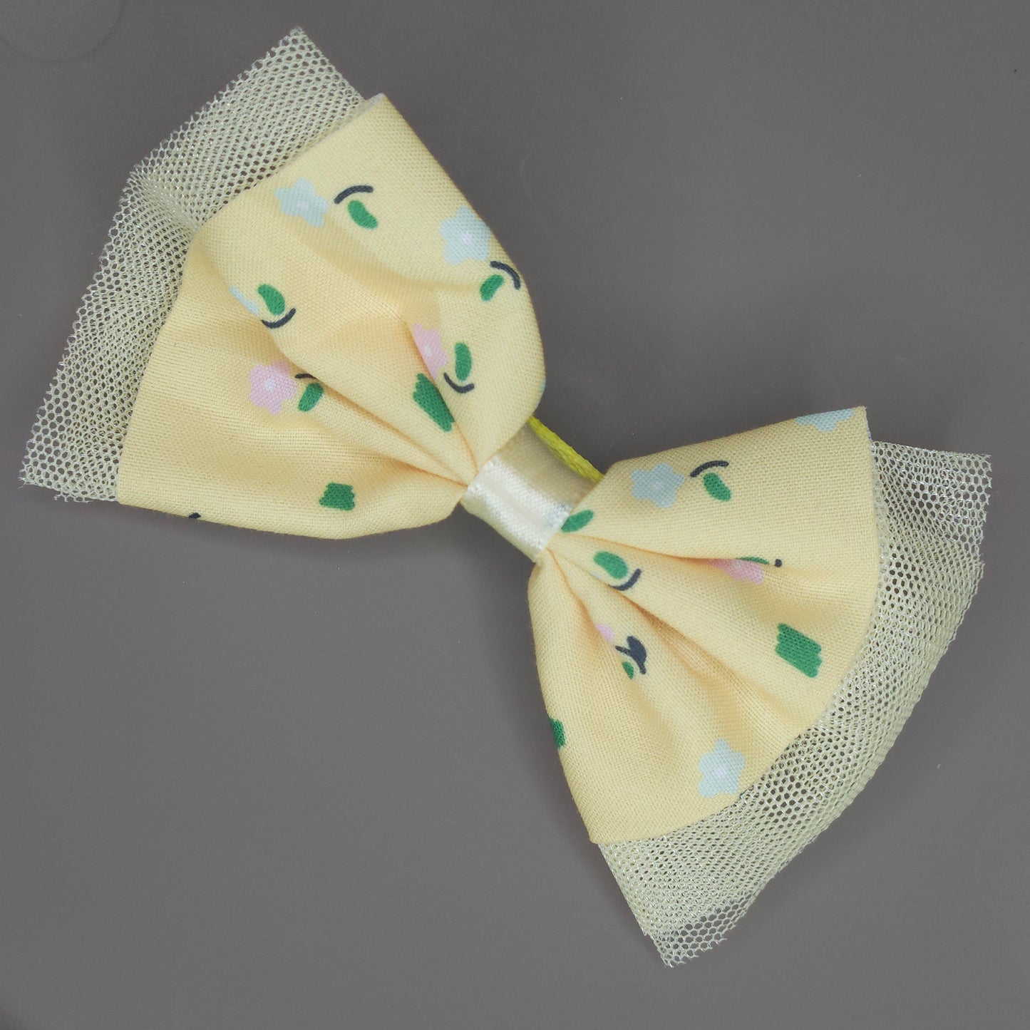 Floral Printed Pastel Hair Bow