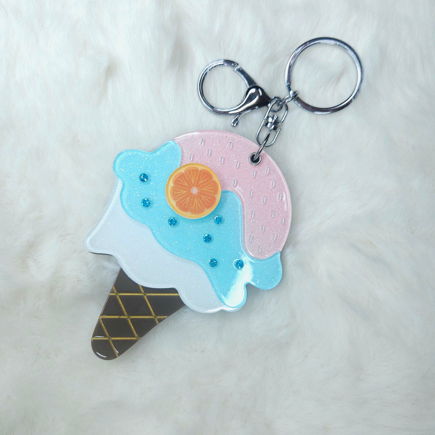 Acrylic Ice-cream Mirror Keychain
