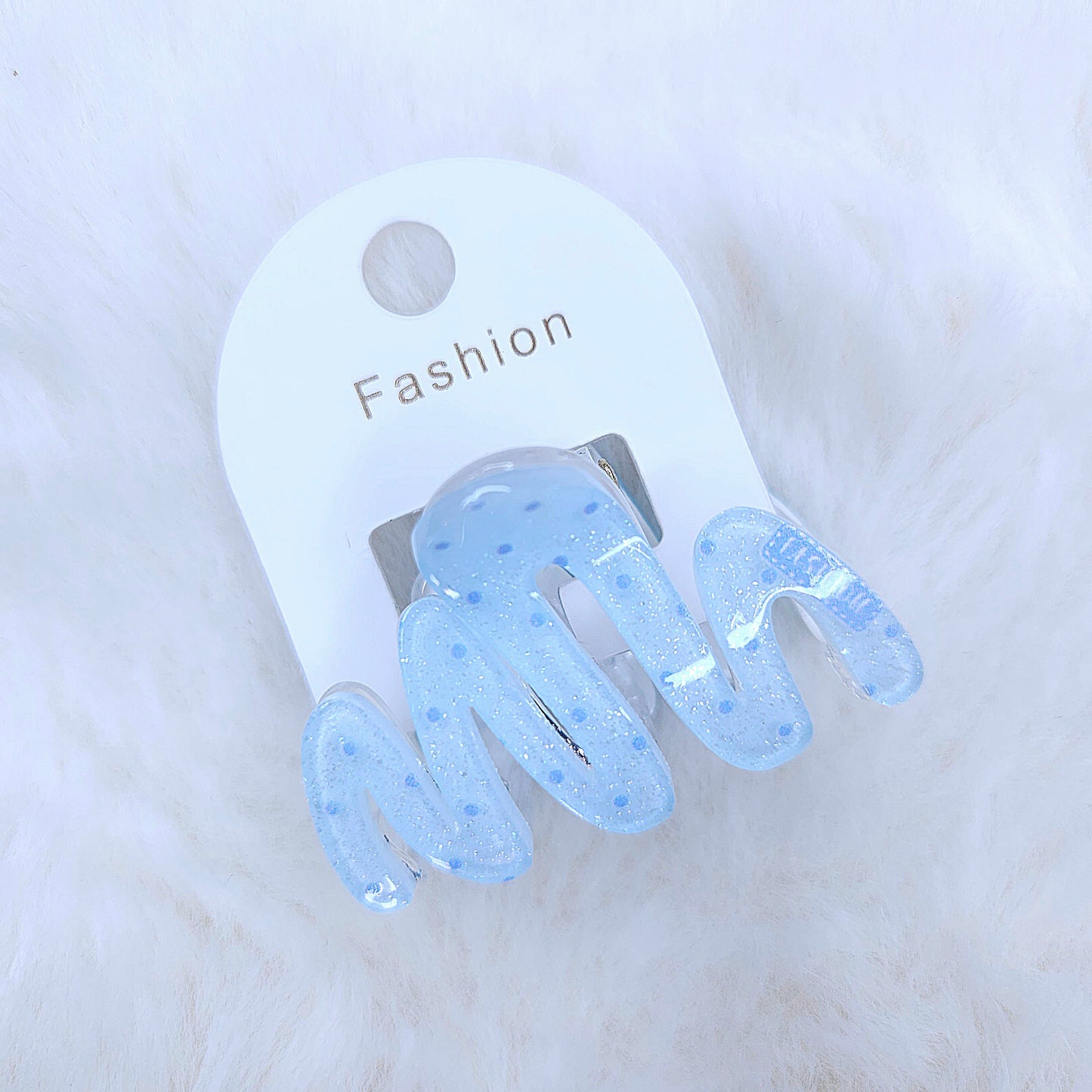 Glitter Polka Wave Hair Claw