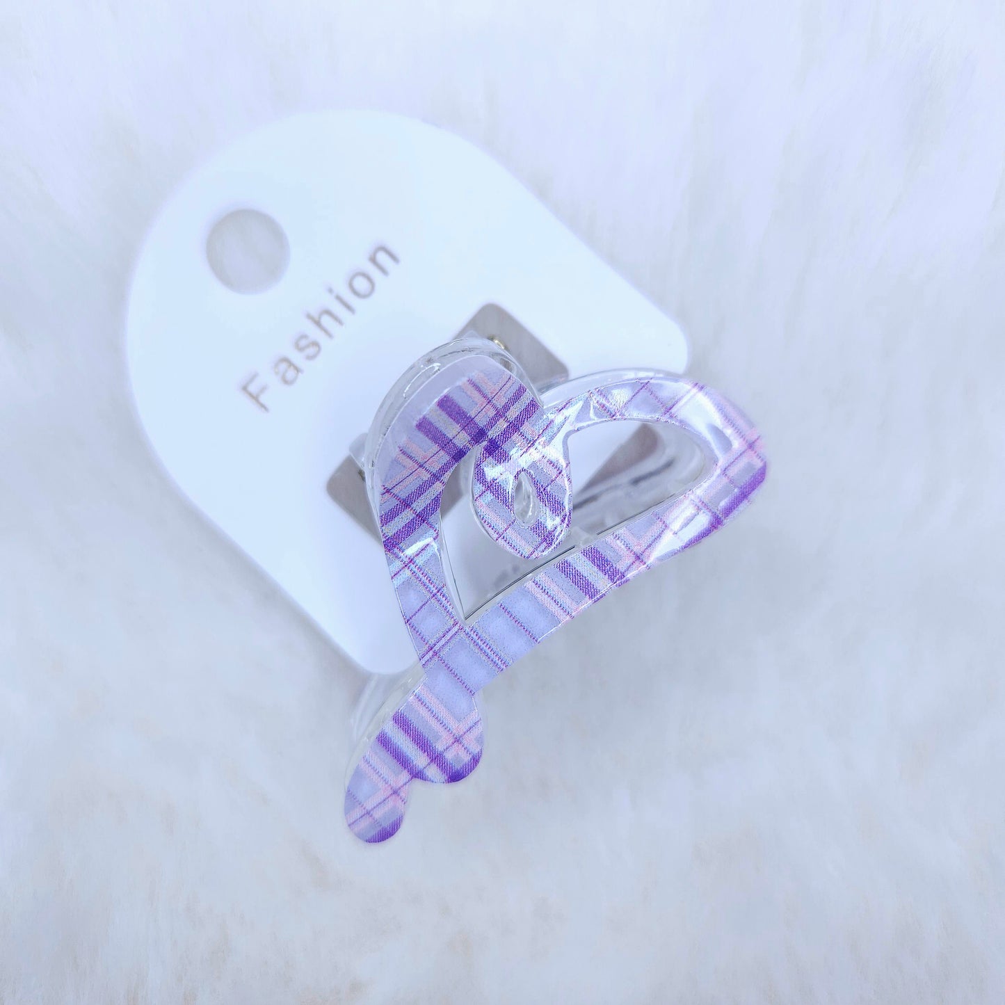 Check Charm Heart Hair Claw