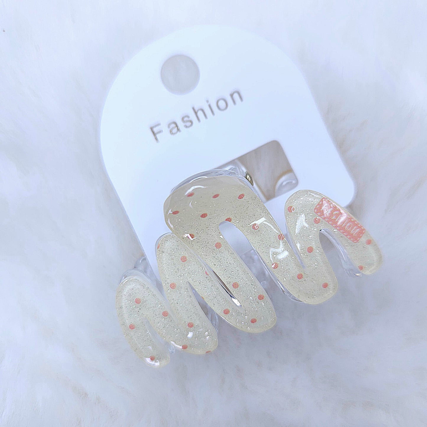 Glitter Polka Wave Hair Claw