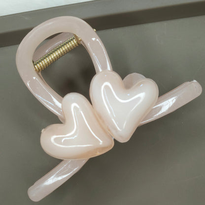 Heart Charms Loop Hair Claw