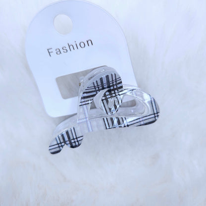 Check Charm Heart Hair Claw