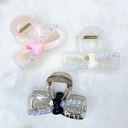Bow & Pearls Infinity Hair Claw