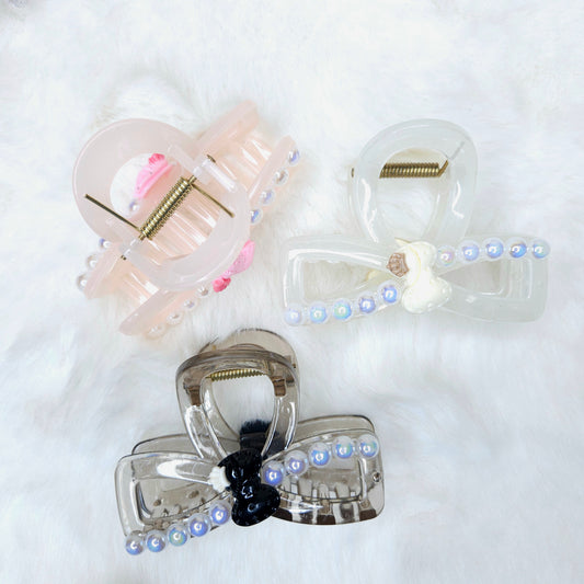 Bow & Pearls Infinity Hair Claw