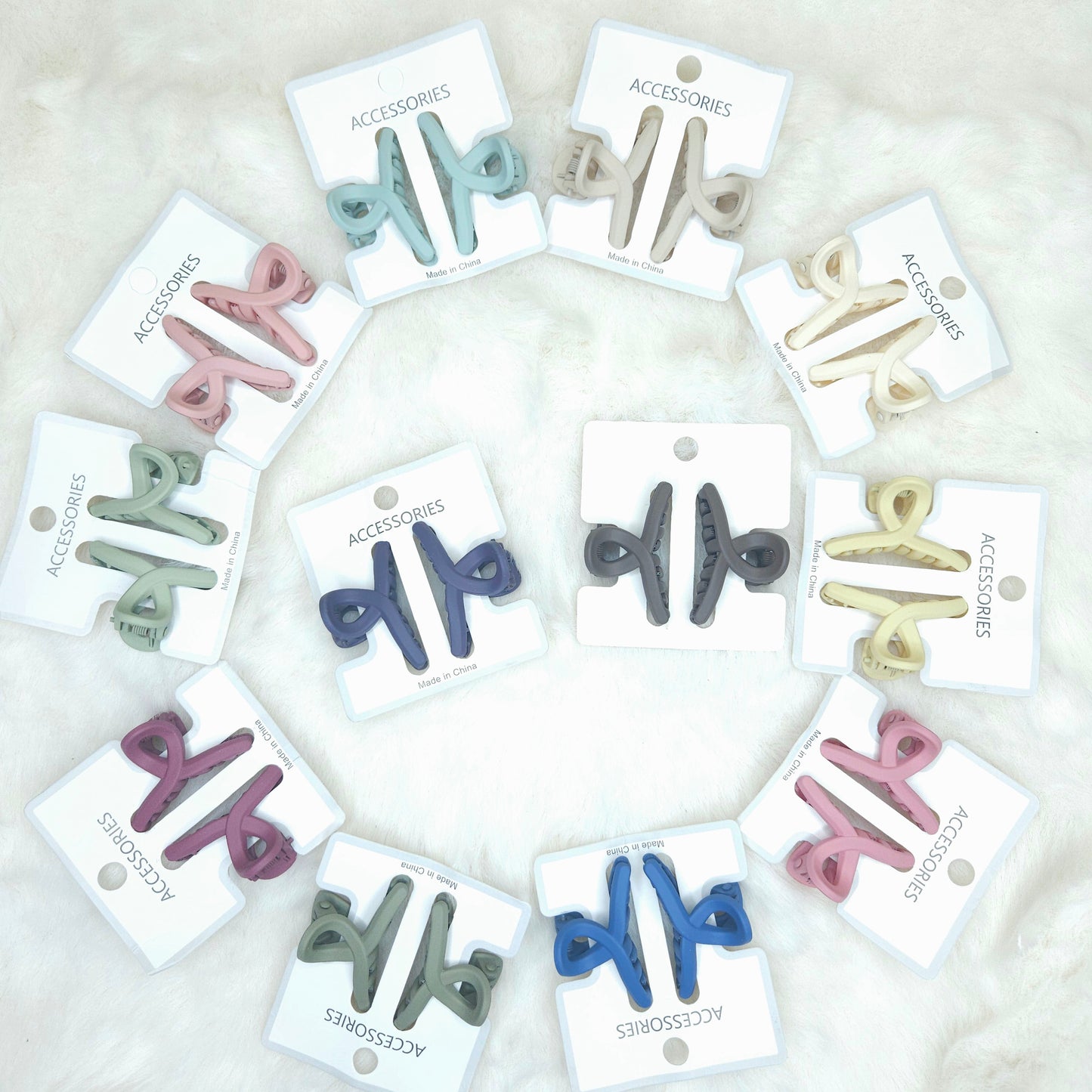 Matte Loop Hair Claws Duo Combo (Small-Pair)