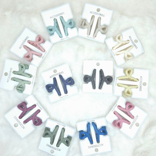 Matte Loop Hair Claws Duo Combo (Small-Pair)