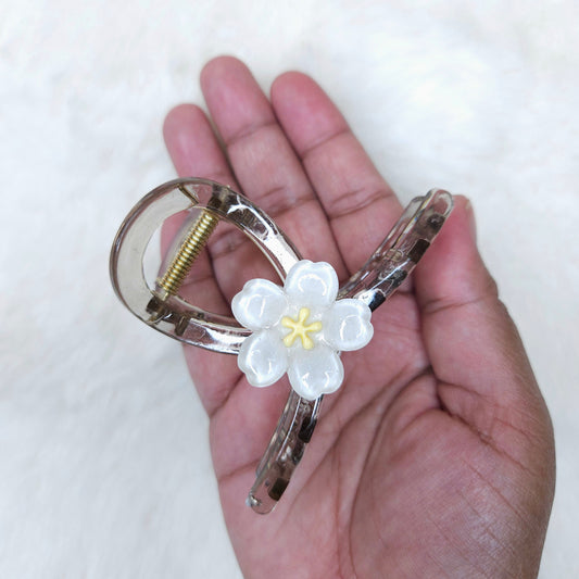 Flower Charm Loop Hair Claw