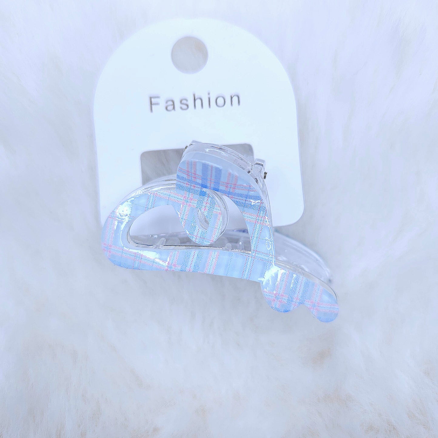 Check Charm Heart Hair Claw