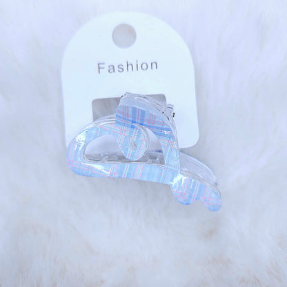 Check Charm Heart Hair Claw