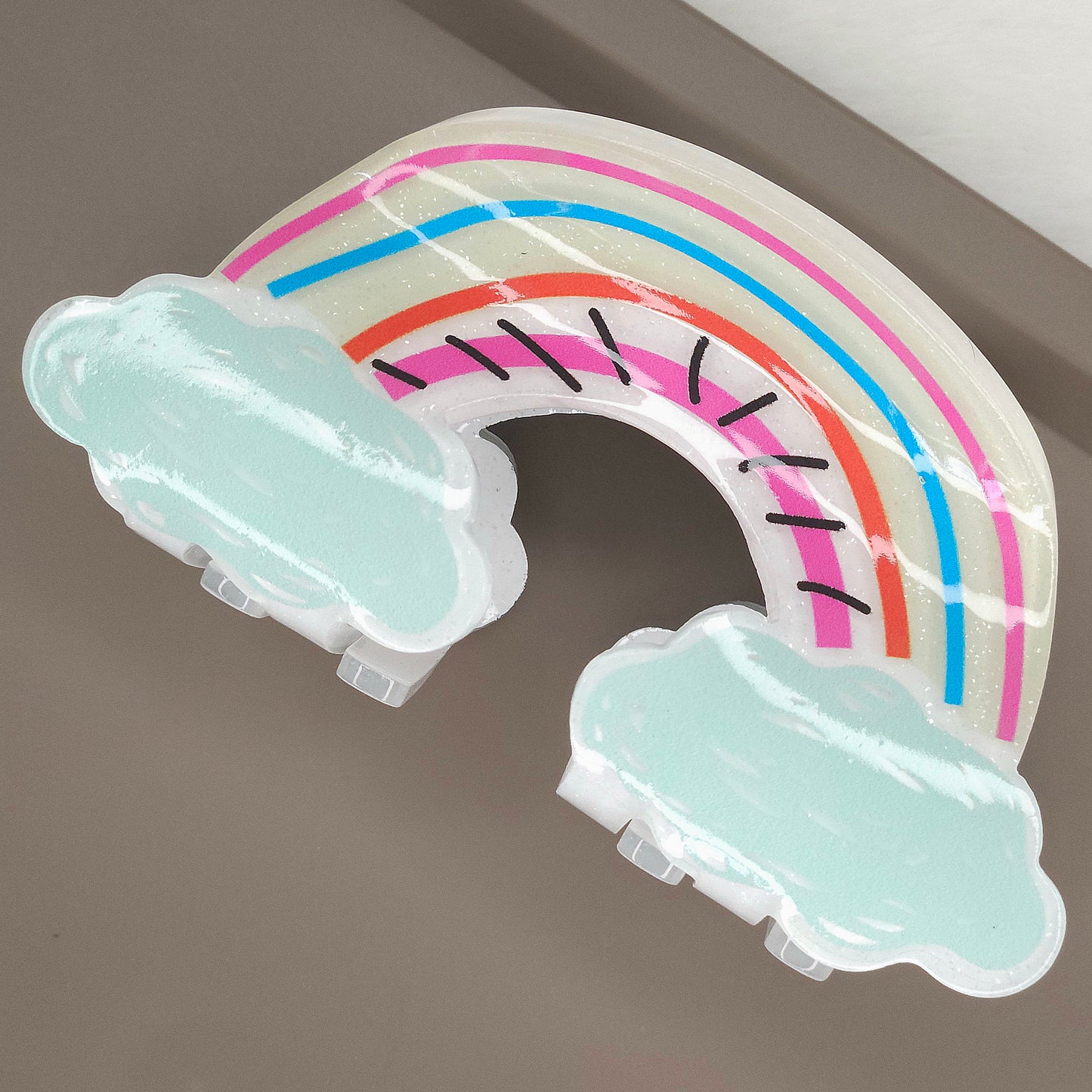 Pastel Glossy Rainbow Hair Claw