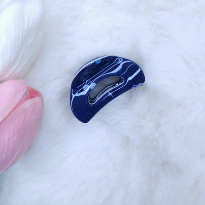 Denim Crescent Hair Claw