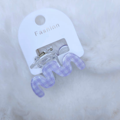 Gingham Glitter Ripple Hair Claw