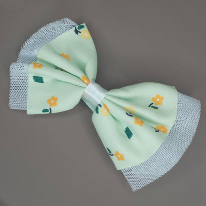 Floral Printed Pastel Hair Bow