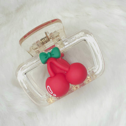 Cherry Charm Rectangular Hair Claw