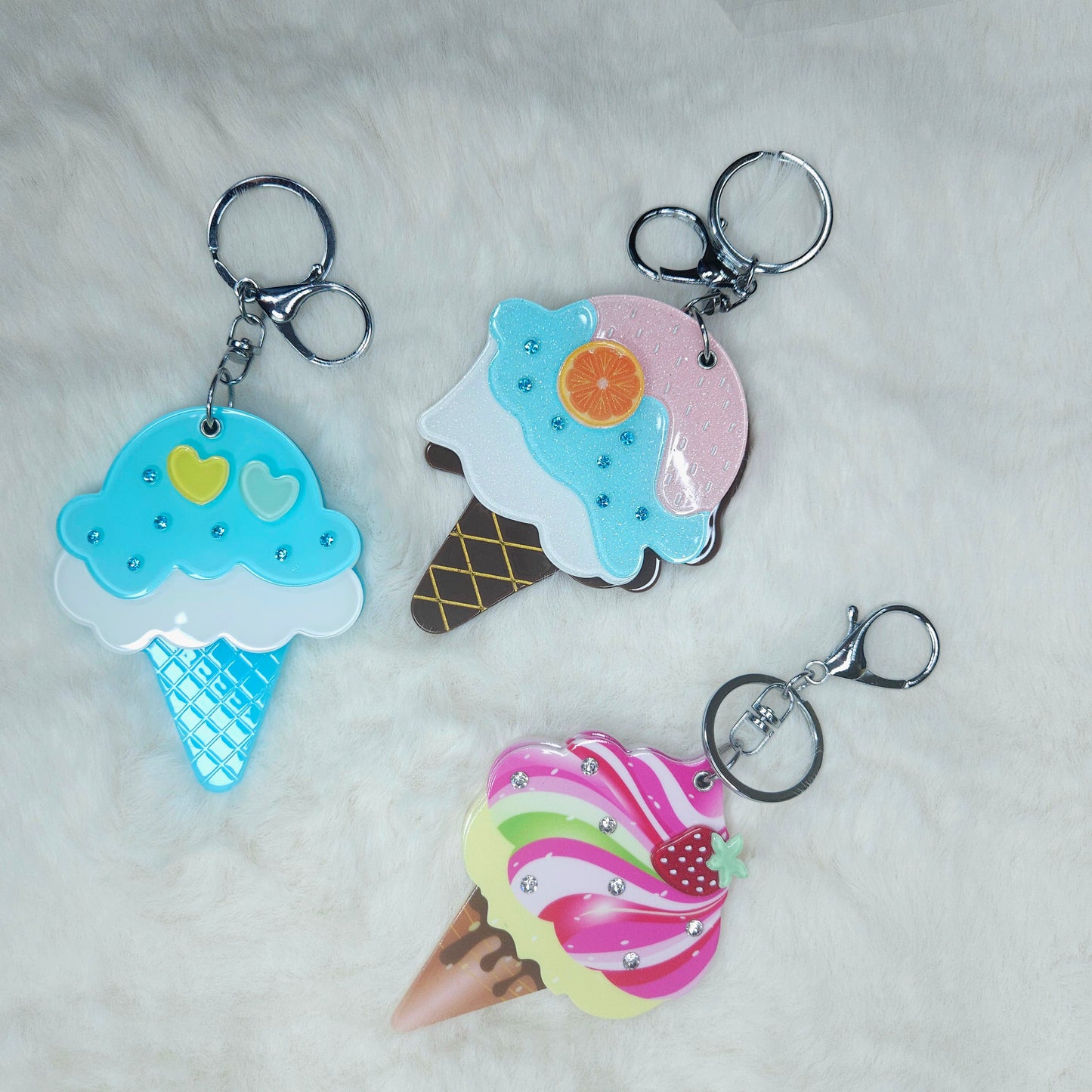 Acrylic Ice-cream Mirror Keychain