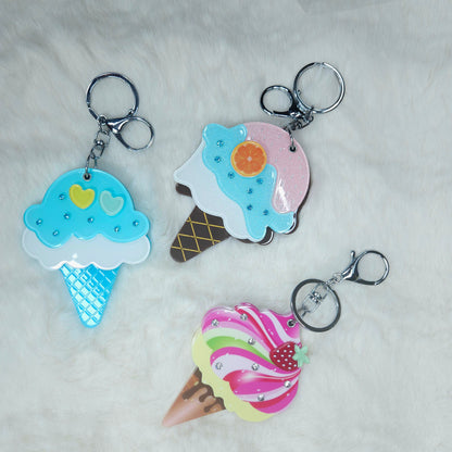 Acrylic Ice-cream Mirror Keychain