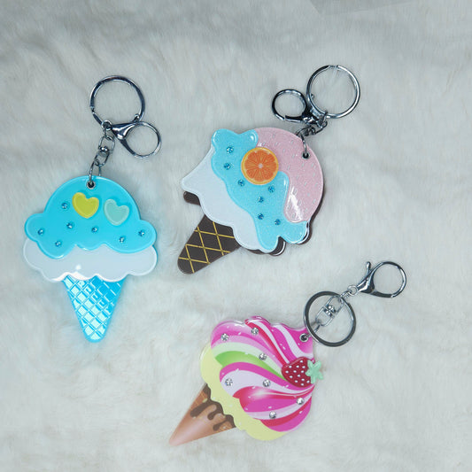 Acrylic Ice-cream Mirror Keychain