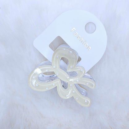 Glitter Polka Butterfly Hair Claw