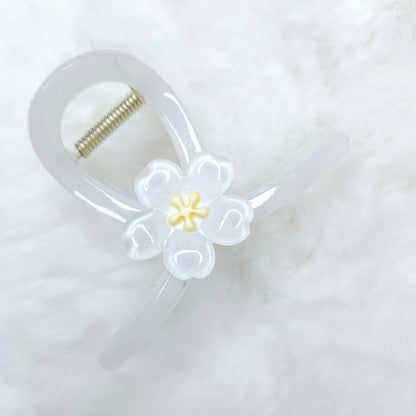 Flower Charm Loop Hair Claw