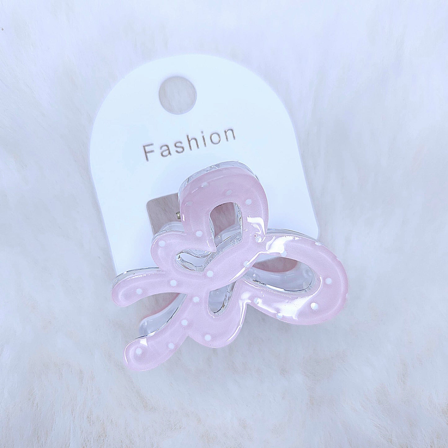 Glitter Polka Butterfly Hair Claw