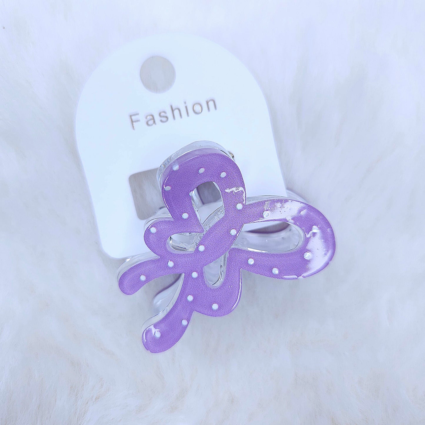 Glitter Polka Butterfly Hair Claw