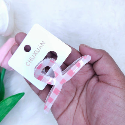 Gingham Charm Loop Hair Claw