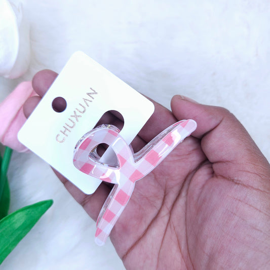 Gingham Charm Loop Hair Claw