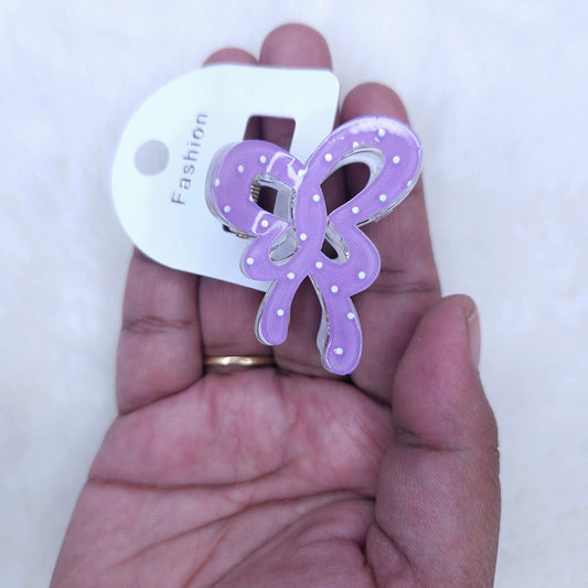 Glitter Polka Butterfly Hair Claw