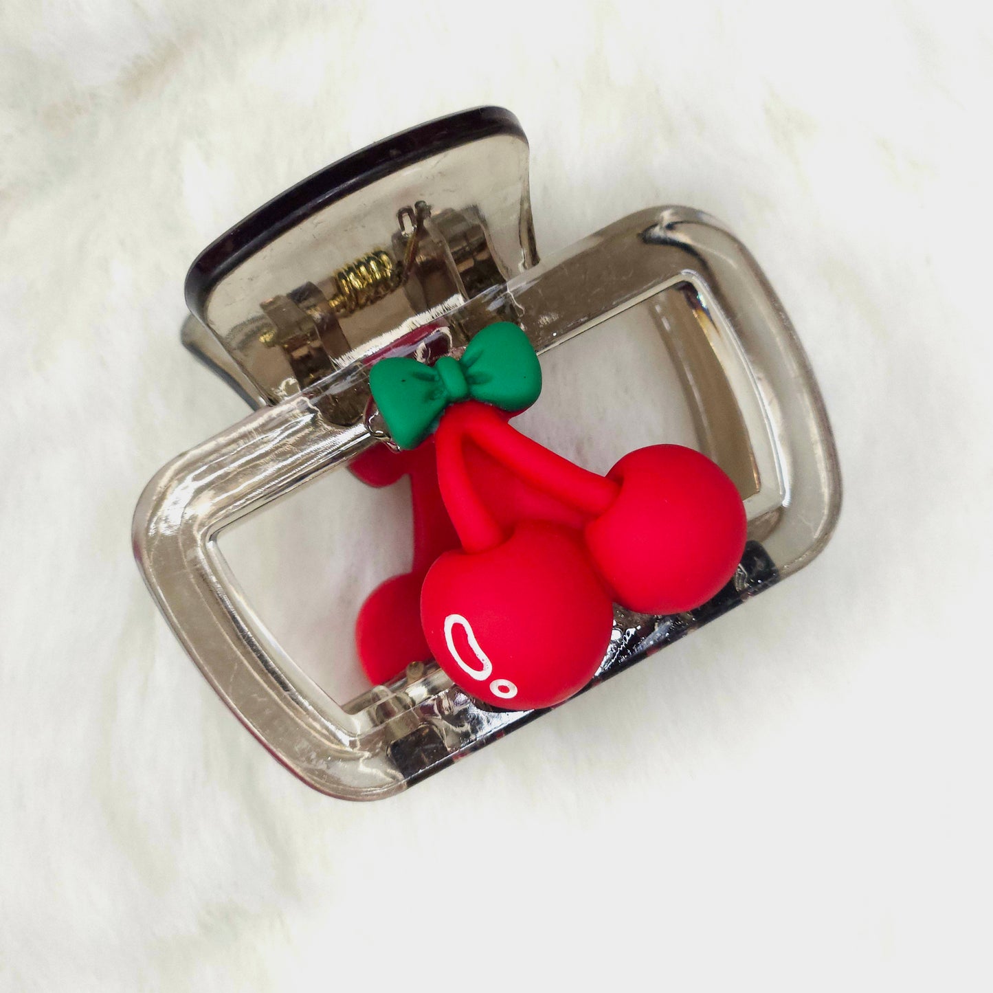 Cherry Charm Rectangular Hair Claw