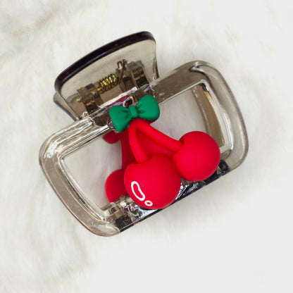 Cherry Charm Rectangular Hair Claw
