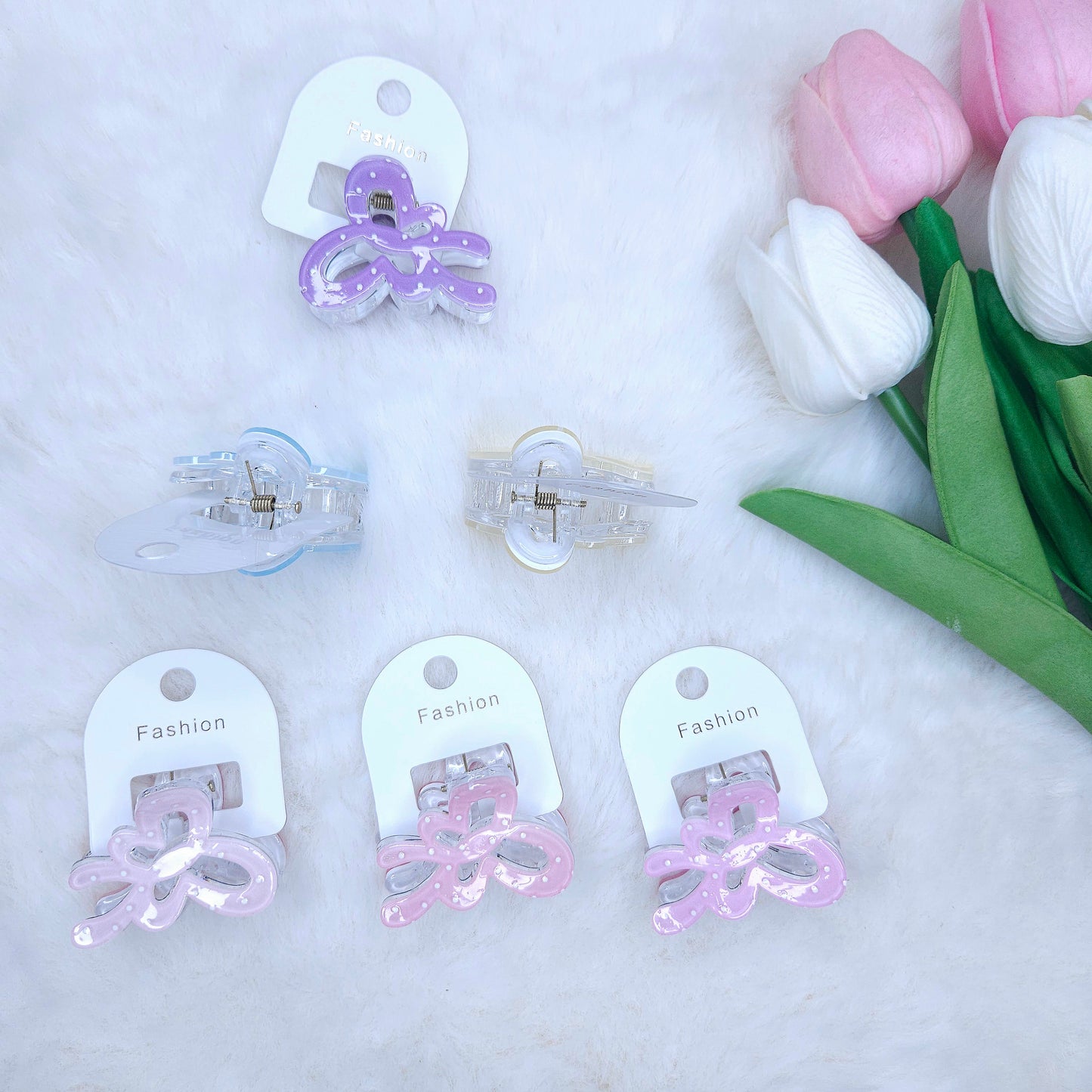 Glitter Polka Butterfly Hair Claw