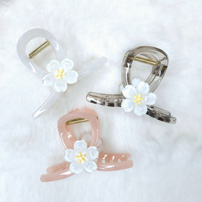 Flower Charm Loop Hair Claw