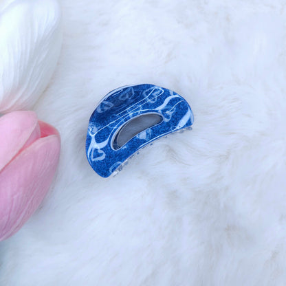 Denim Crescent Hair Claw