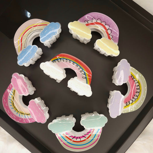 Pastel Glossy Rainbow Hair Claw