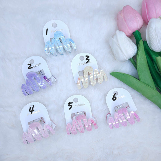 Glitter Polka Wave Hair Claw