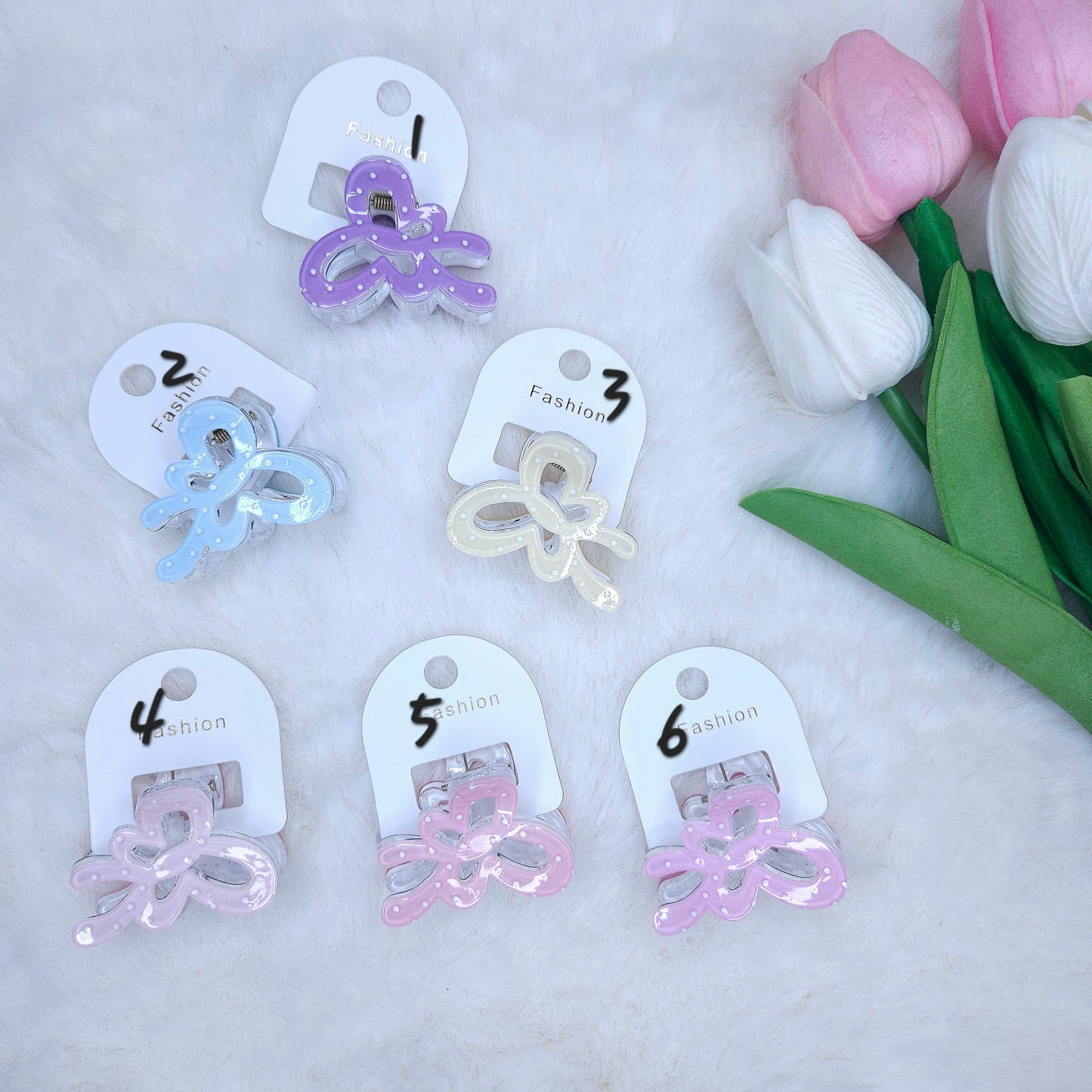 Glitter Polka Butterfly Hair Claw