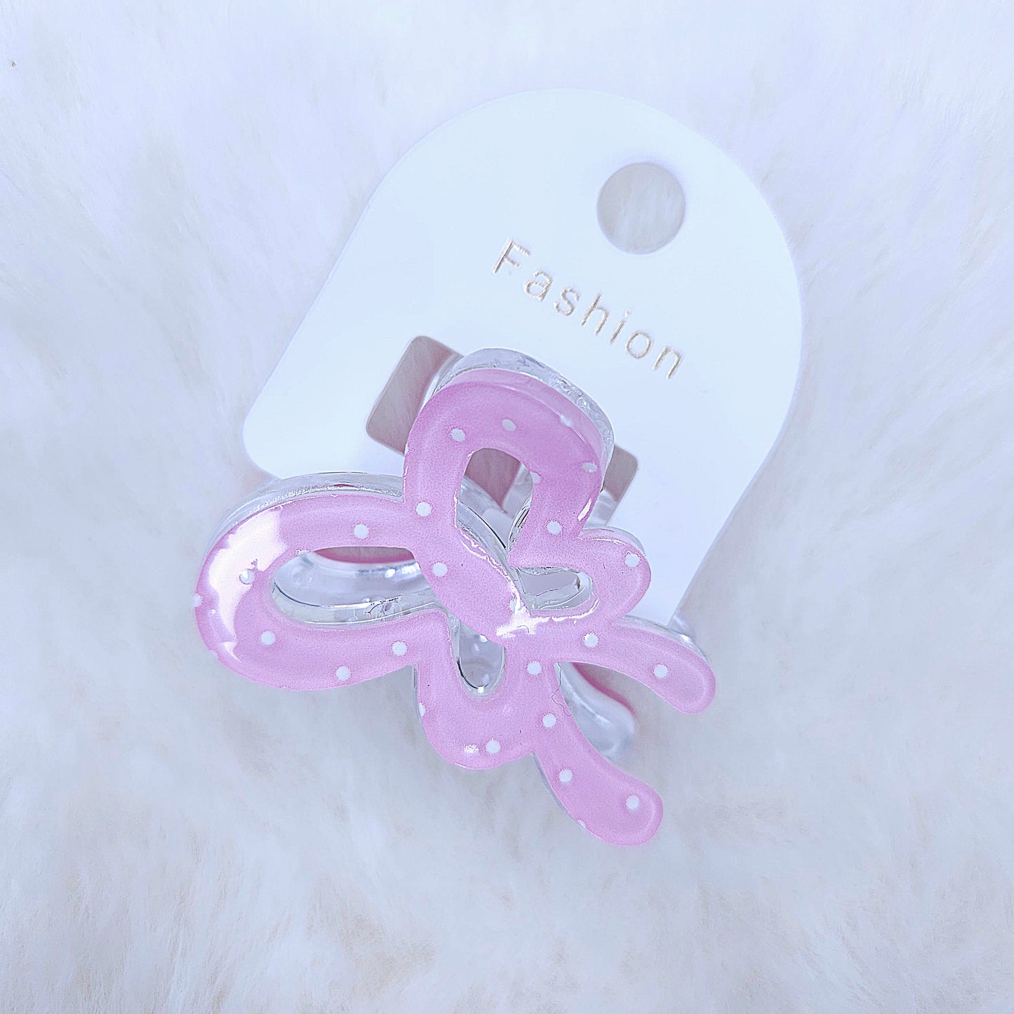 Glitter Polka Butterfly Hair Claw